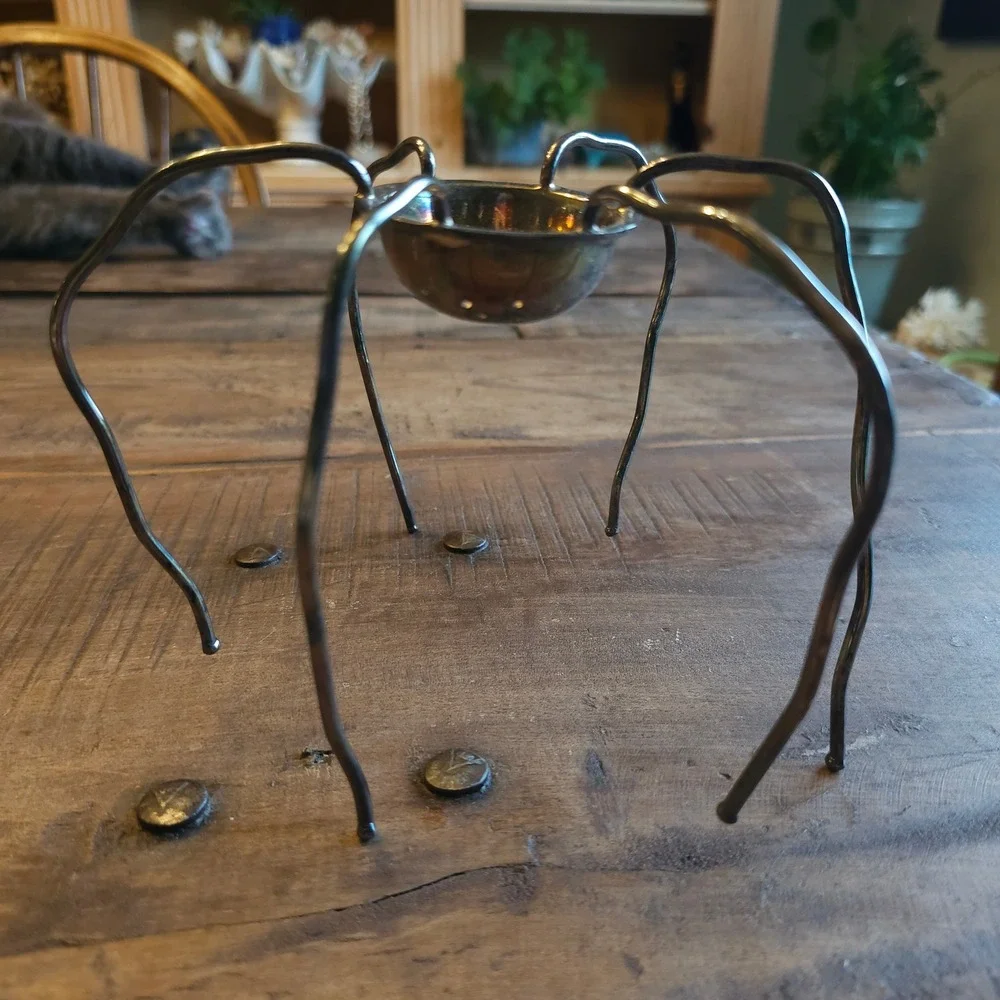 Vintage Silver Metal Spider Tea Strainer Gothic Oddity Decor Michael Aram